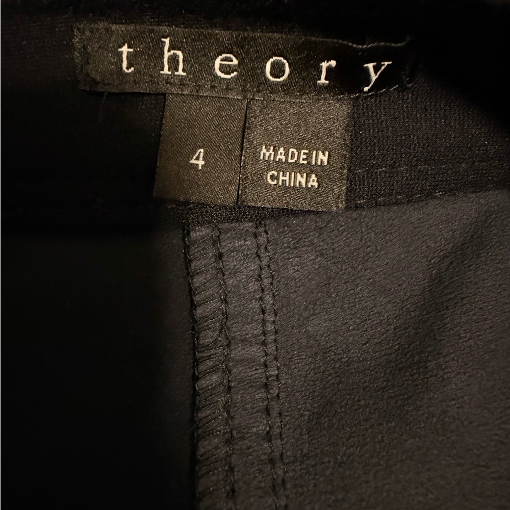 Theory Dark Blue Midi Skirt with Buttons - Picture 4 of 4